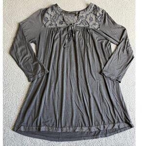 Lola Tunic Top Small Silk Made in Italy Floral Crochet Oversized Long Sleeve